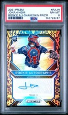 2021 PANINI PRIZM ROOKIE AUTOS SNAKESKIN PRIZM #RAJH JONAH HEIM 15/35 PSA 8 AUTO