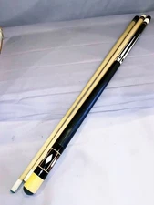 Huebler Cue 1989 Ebony and ivory Old cue Bat and Shaft Set of 3 Vintage Rare