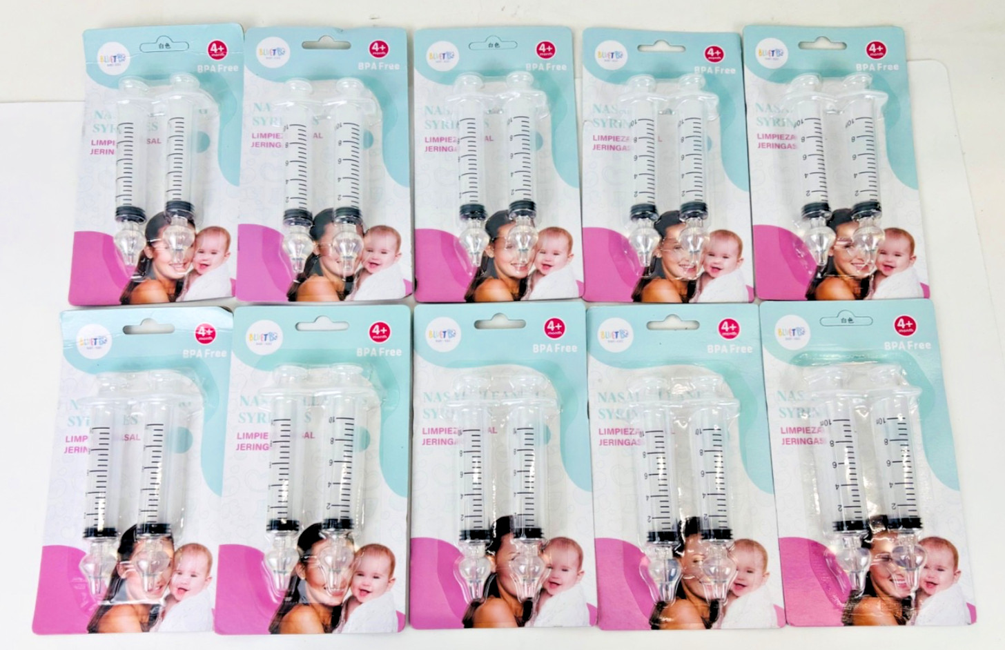 Bluet B Baby Nasal Syringe Lot Of 10 Packs Of 2 Safe Silicone Nasal Aspirator