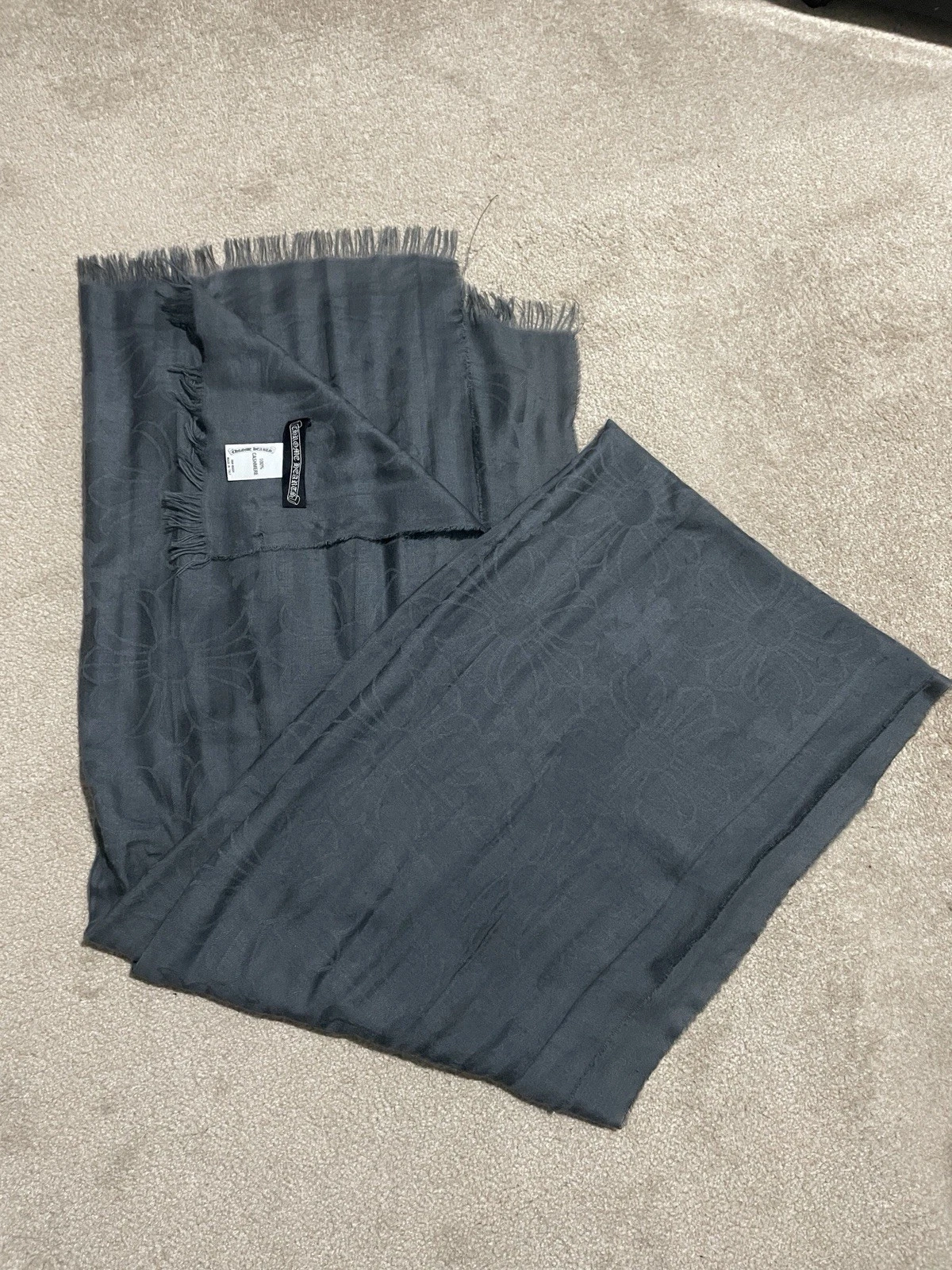 Chrome Hearts 100% Cashmere Jacquard Monogram Scarf.