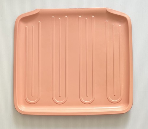 Vintage Rubbermaid Twin Sink Dish Drainer 6049 & Mat • Rare Coral Pink Color - Picture 7 of 12