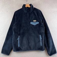 L.L. Bean Mens Fleece Pullover Quarter Snap Mock Neck Jacket M