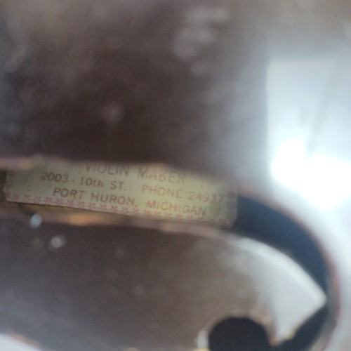 Paris fe, 70 1870 label Violin 4/4 +Repaired 1950 Donovan Gorman Port Huron,MI - Picture 3 of 24