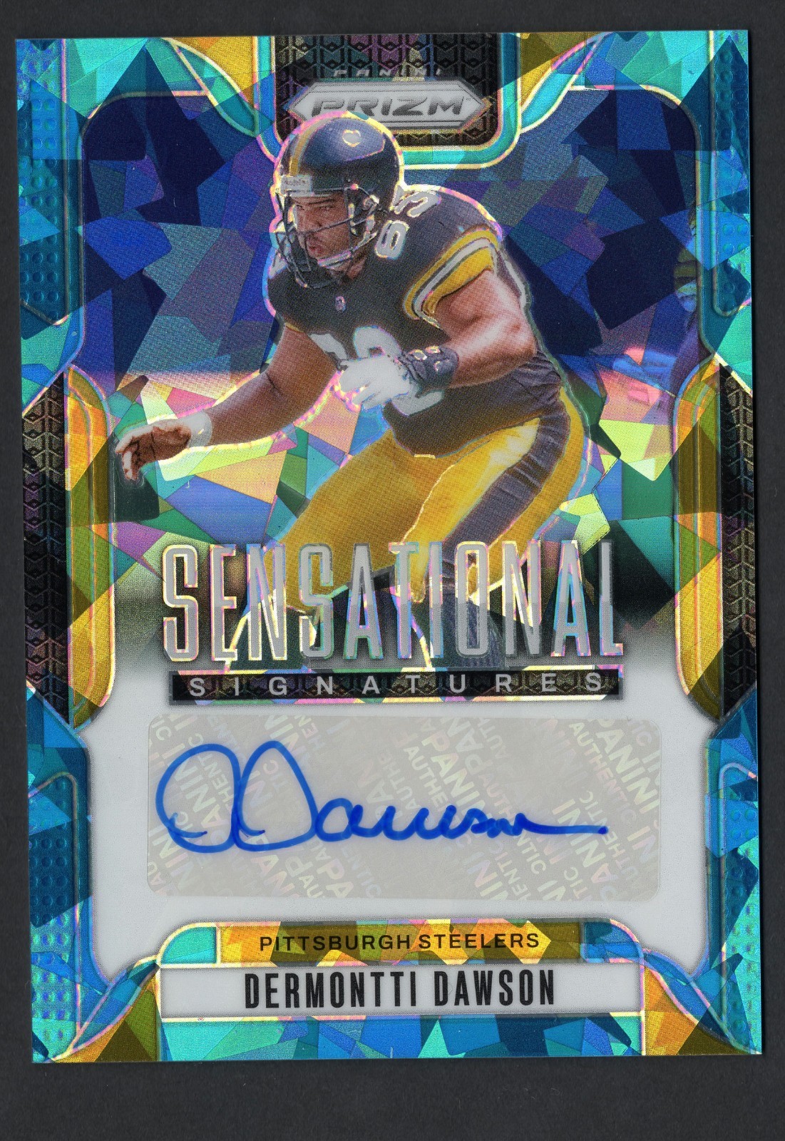 2024 Panini Prizm Football Sensational Dermontti Dawson Auto Blue Ice 07/99