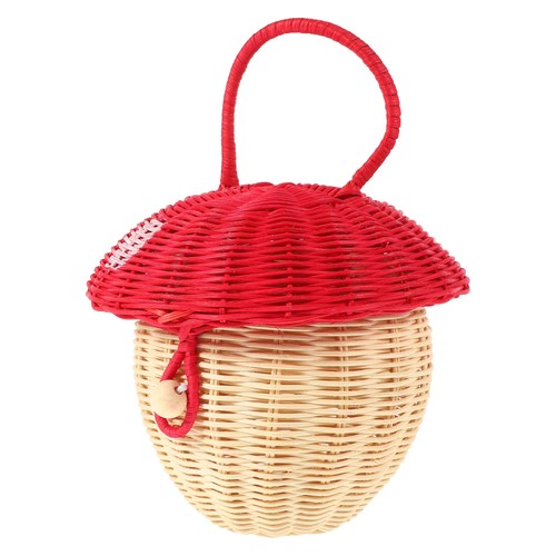 Rattan Mushroom Handbag Baskets Woven Candy Halloween - Picture 10 of 12