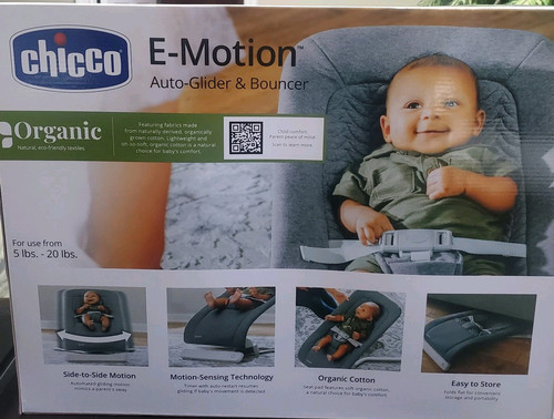 NEU Chicco E-Motion grau Auto-Gleiter & Babywippe Bio-Textilien - Bild 2 von 6