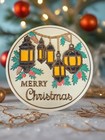 10" Round Christmas Sign Comes With A Stand