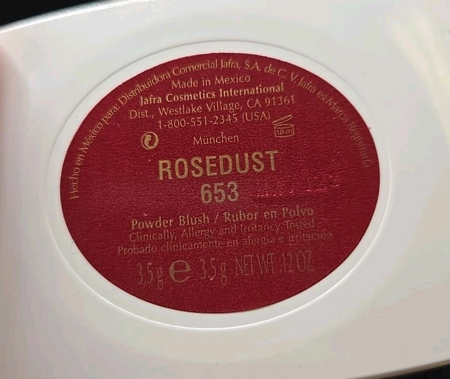 Rubor en polvo Jafra 653 ROSEDUST 3,5 G vintage NUEVO STOCK ANTIGUO Foto 3 de 4
