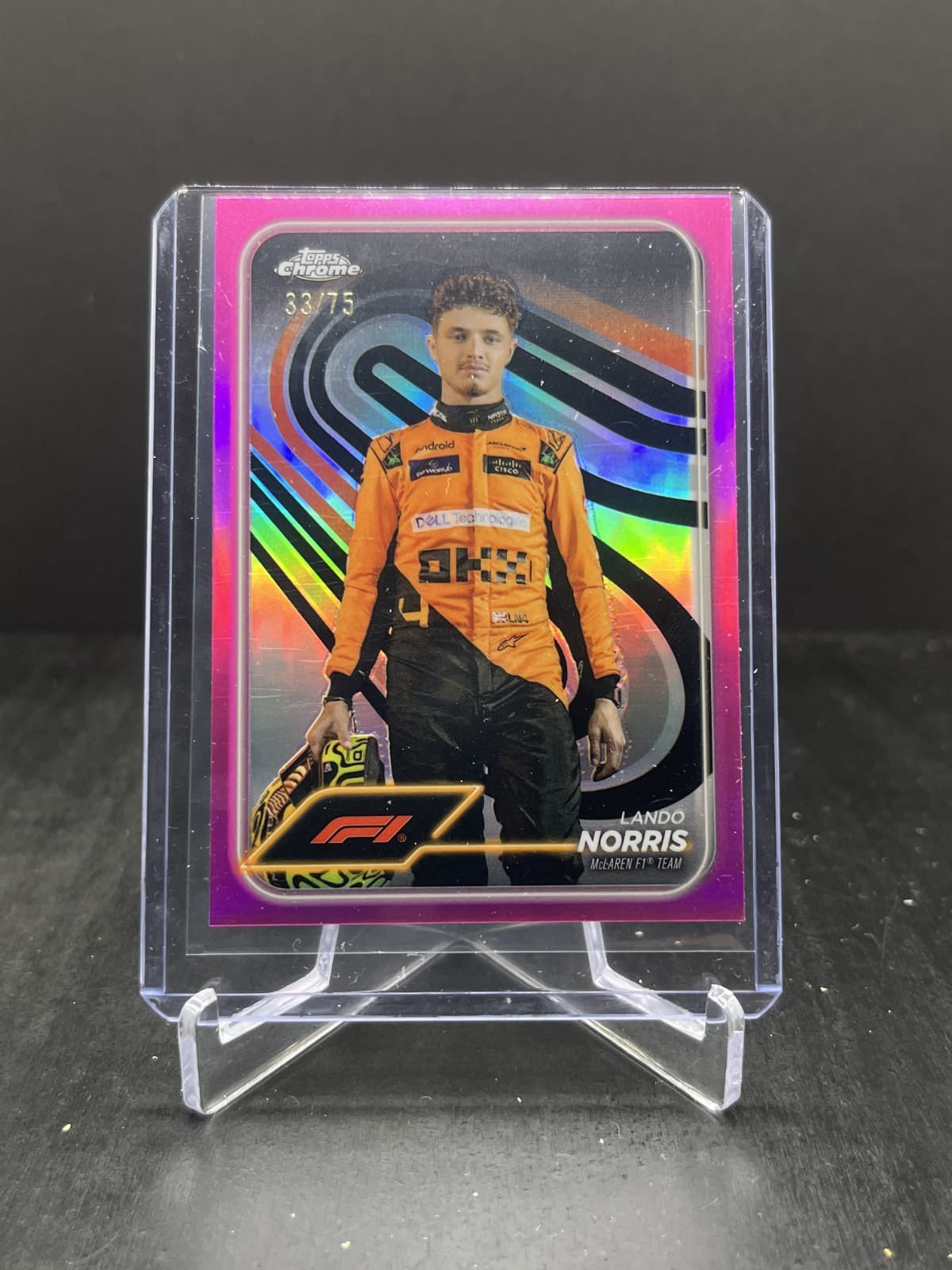 2024 Topps Chrome Formula 1 F1 Lando Norris Portrait Pink 33/75 #7