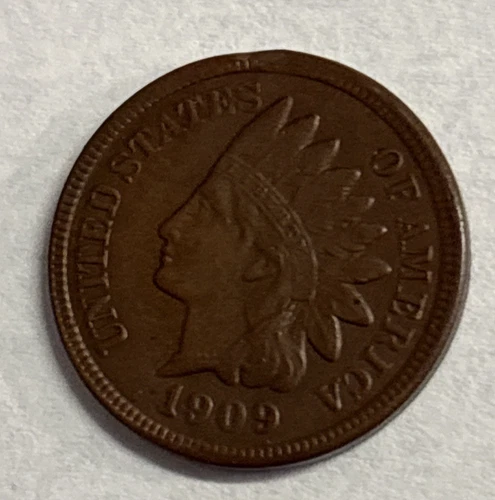 1909 S Indian Head Cent Very Fine Details With Rim Ding