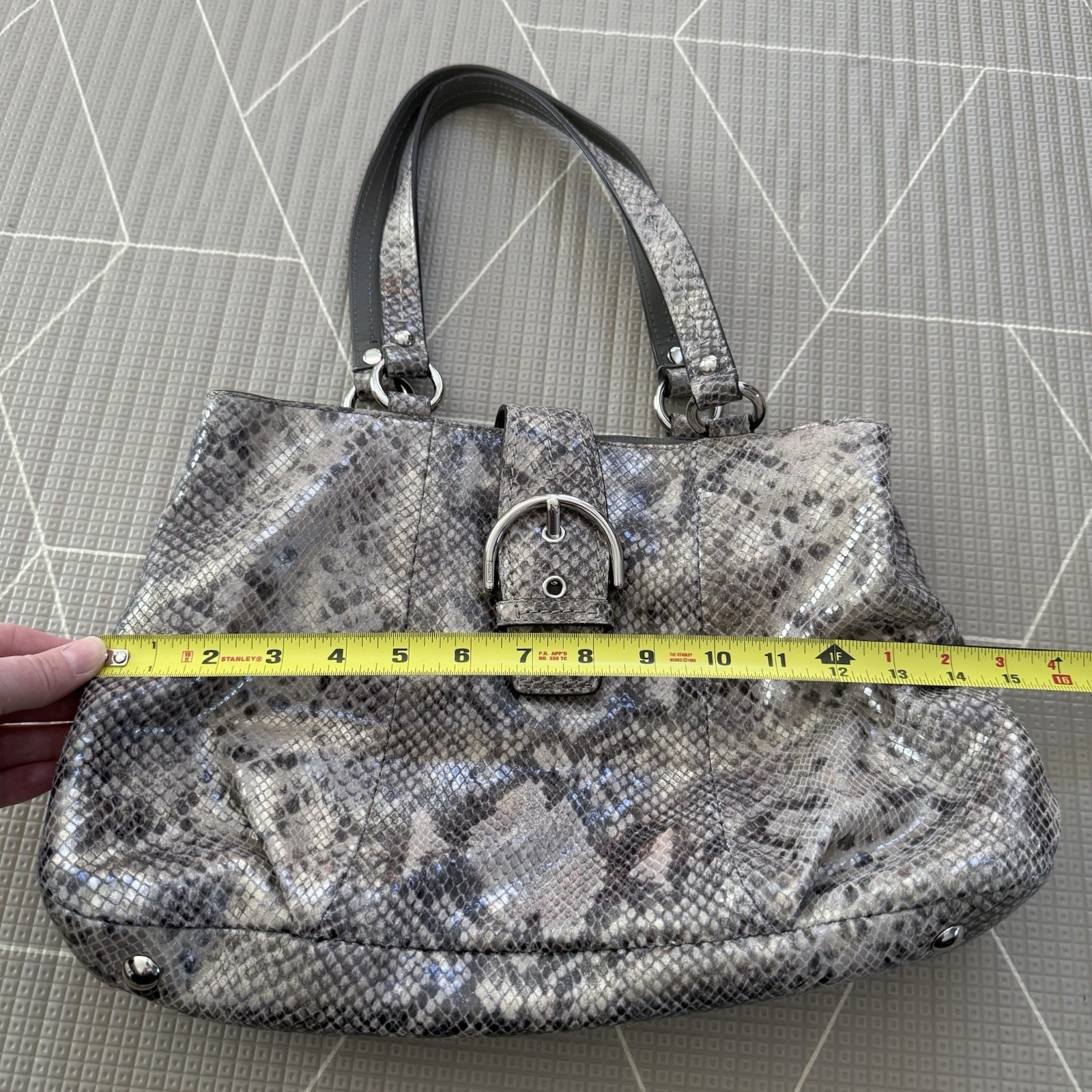 Coach SoHo Python Embossed Leather Carryall Tote … - image 11
