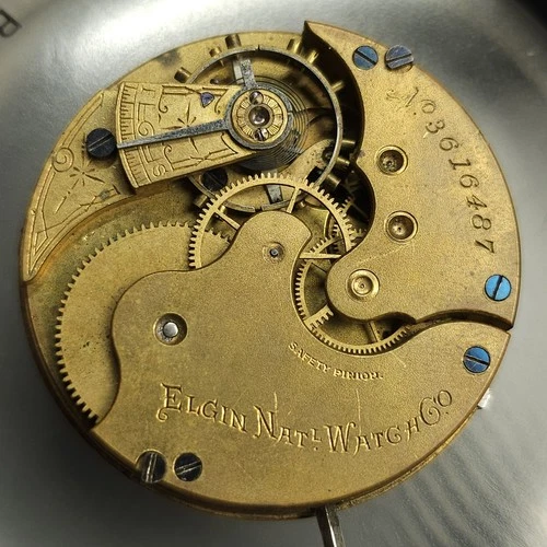 1890 ELGIN Grade 114 16s Model 3 7J Pocket Watch Movement