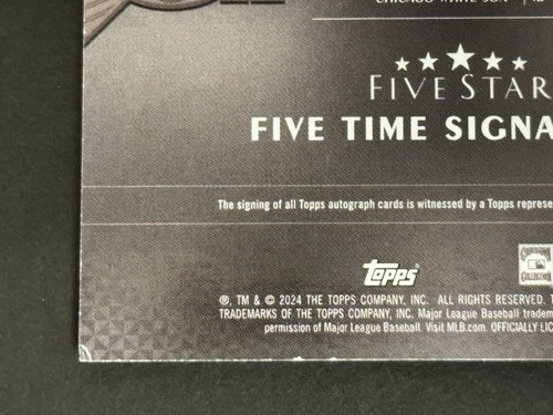 FRANK THOMAS 2024 TOPPS FIVE STAR ARGENTO FIRME AUTO #ed 7/15 - Foto 12 di 14