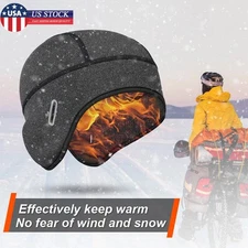 Winter Cycling Skull Cap Windproof Helmet Liner Skiing Beanie Hat with Ear Cover
