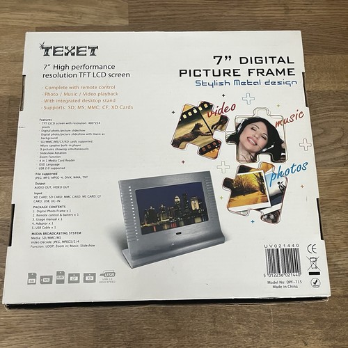 Texet 7” Digital Picture Frame Silver Metal Design - Photo 17/19