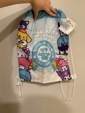 Build A Bear Hello Kitty  Friends Sanrio Blue Drawstring Bear Holder Bag