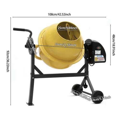 63L Electric Cement Mixer 220W Plaster Concrete Mortar Mixing Machine 230V/50HZ - Picture 2 of 23