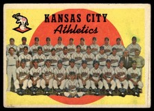 1959 Topps Kansas City Athletics Team VG+ (MK On Card) Kansas City Athletics