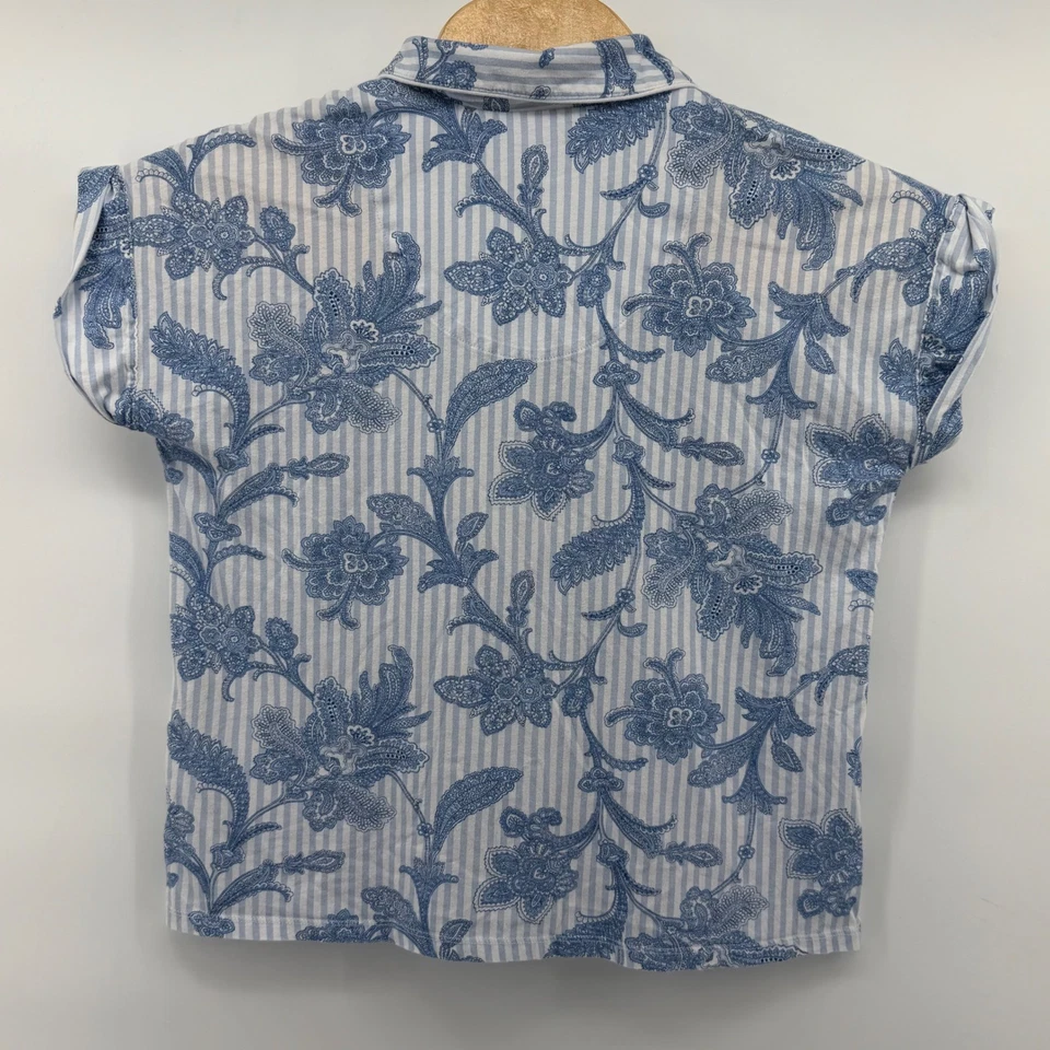 Conjunto de pijama para mujer Lauren Ralph Lauren azul floral a rayas talla mediana y grande Foto 3 de 4