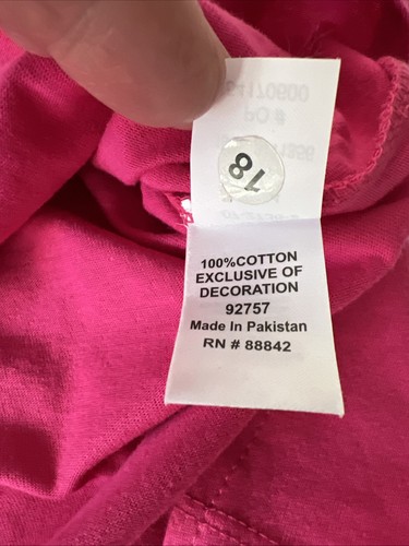 Woman Within Damen 1X Hot Pink bestickt 3/4 Ärmel Top Neu mit Etikett - Bild 9 von 11