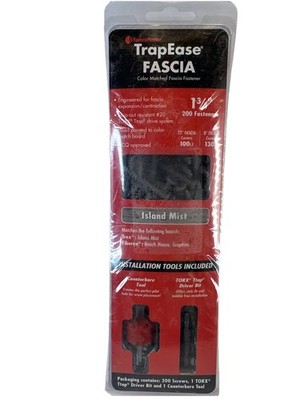 FastenMaster TrapEase Fascia 1 3/4 in Decking Screws 200 Ct + Tools Island Mist