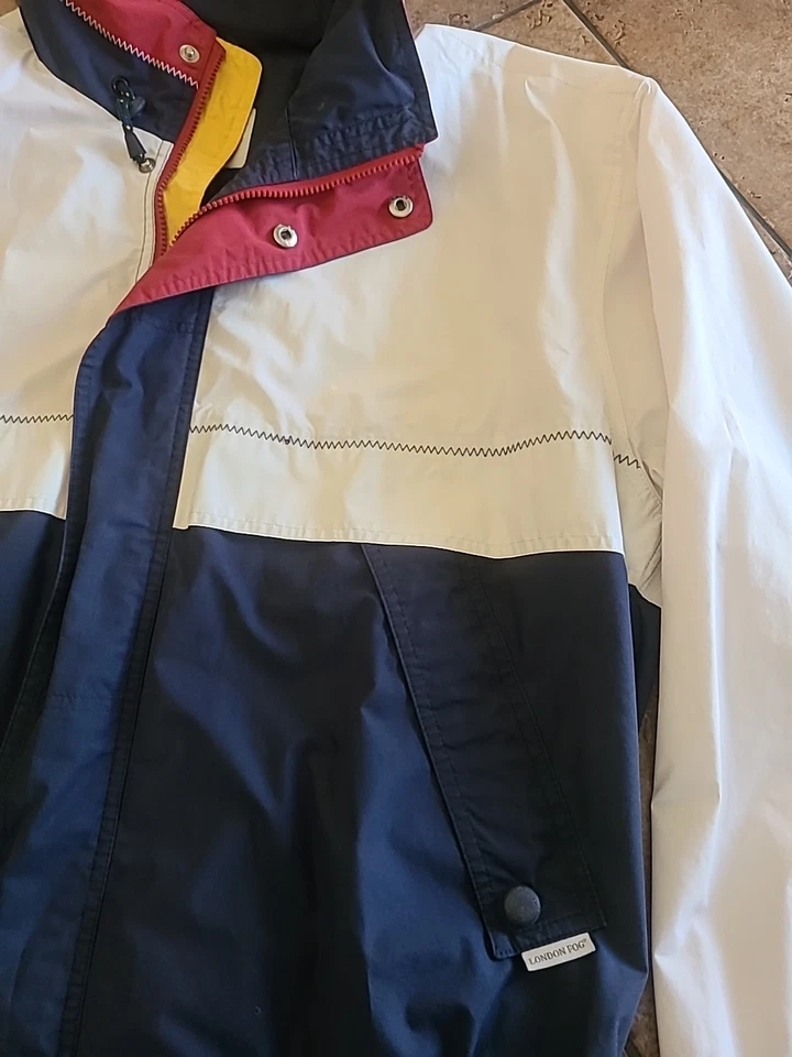 Chaqueta cortavientos vintage London Fog bloques de colores para hombre XL ropa de calle otoño informal Foto 2 de 4