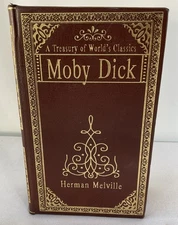 Decorative Moby Dick Book Box Fax Leather Over Wood Secret Book Box/ Hide Stuff