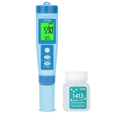 Water Ph Meter, Digital 4 in 1 Ph Temp EC TDS Meter for Hydroponics, PH Conducti