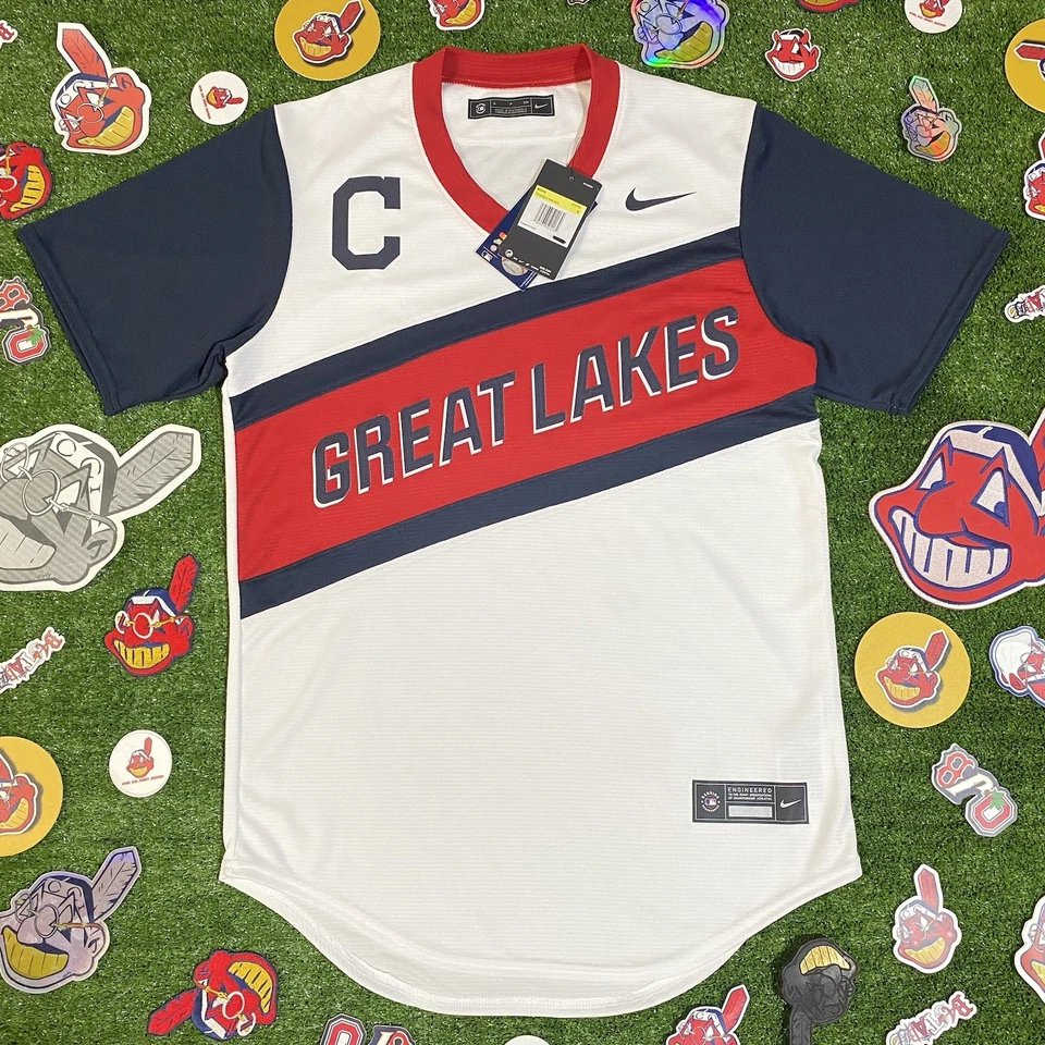 Nike MLB CLEVELAND INDIANS Little League Classic Home Authentic Jersey Men Small - Image 2 of 4