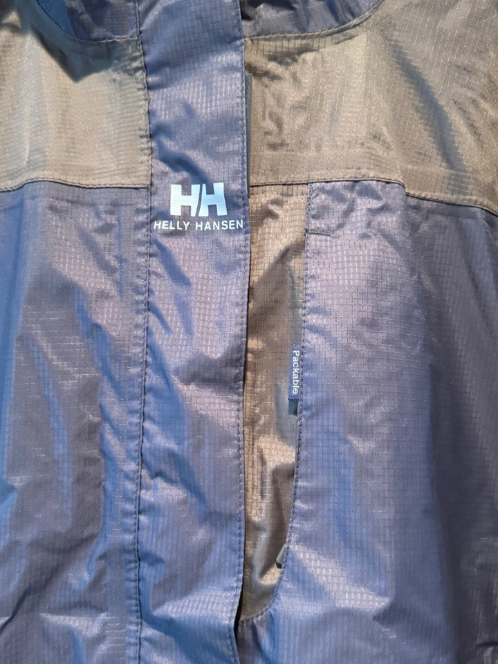 Chaqueta cortavientos ligera Helly Hansen para mujer XL púrpura gris cremallera completa Foto 2 de 4
