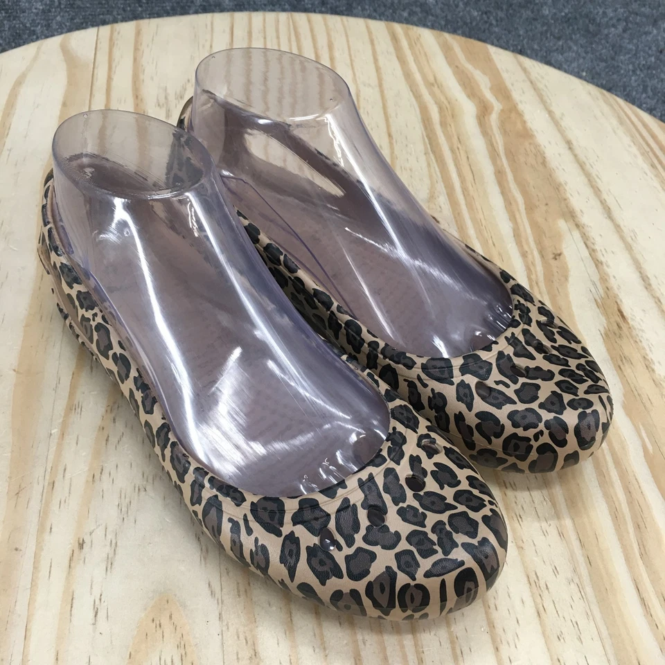 Crocs Zapatos Mujer 7 Kadee Ballet Pisos Multicolor Estampado Leopardo Informal Comodidad Foto 3 de 4