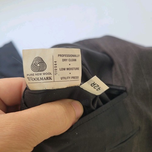 Vintage Burberrys Herren Blazer Grau Wolle Tweed Sport Mantel Anzug 42R Gestreift - Bild 12 von 14