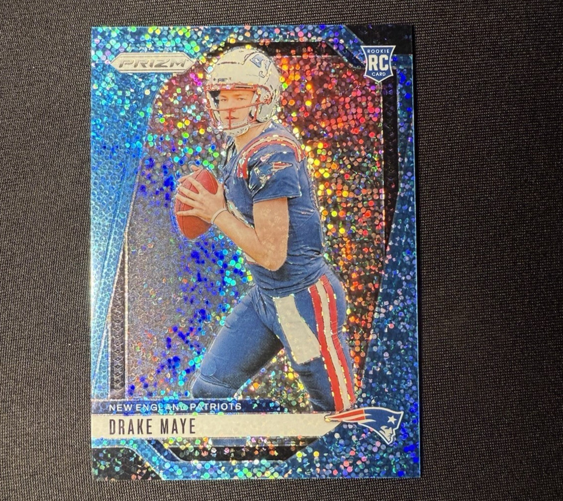 2024 Panini Prizm #329 Drake Maye Blue Sparkle Rookie Patriots  /96 SSP