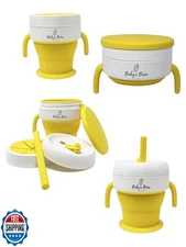 Baby's Brew The 2 in 1 Collapsible Snack and Straw Cup -Yellow