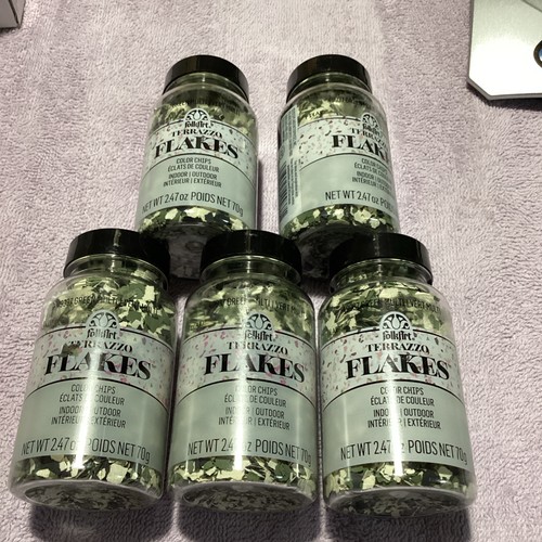 FolkArt Terrazzo Flakes 2.47 oz Bottle - Green 49937 - 5 bottles - Picture 1 of 4