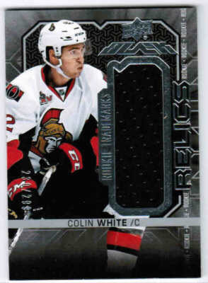 17/18 UD BLACK COLIN WHITE RT-CW ROOKIE TRADEMARKS JERSEY 299 OTTAWA SENATOR SPX