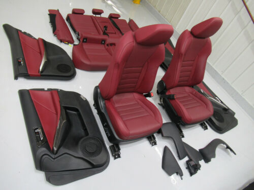 T085 2014 14 LEXUS IS350 F SPORT RED LEATHER INTERIOR SEATS TRIM PANELS - Picture 2 of 12