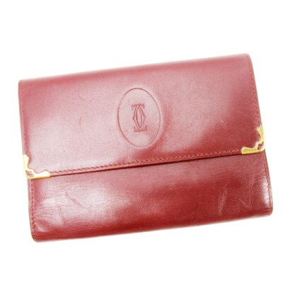 Sac vendre à main Cartier authentique portefeuille must line cuir bordelais authentique T17252