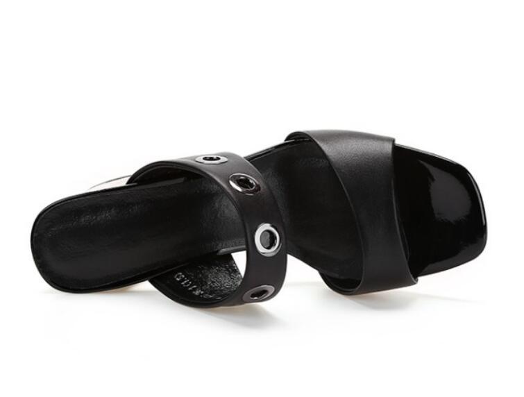 Mujeres Bloque Mediados Talón Mediados Bloque Zapatos Sandalias Mulas resbalón en bombas de Cuero Genuino Puntera Abierta 335c35 Mujeres Bloque Mediados Talón Mediados Bloque Zapatos Sandalias Mulas resbalón en bombas de Cuero Genuino Puntera Abierta 335c35