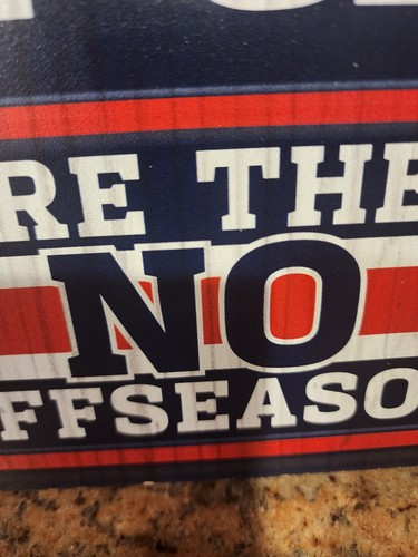 New England Patriots Fan Cave Wood Sign Where There's No Off Season - SEE Pics - Picture 5 of 5