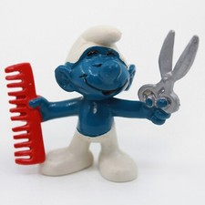 Barber Smurf with Scissors & Comb - Vintage S...