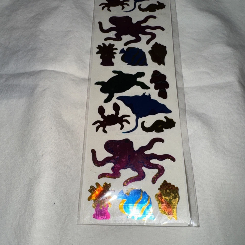 Hambly Sea Life Foil Stickers Strip Vintage 1980s New Sealed Ocean Fish Turtles - Image 4 of 4