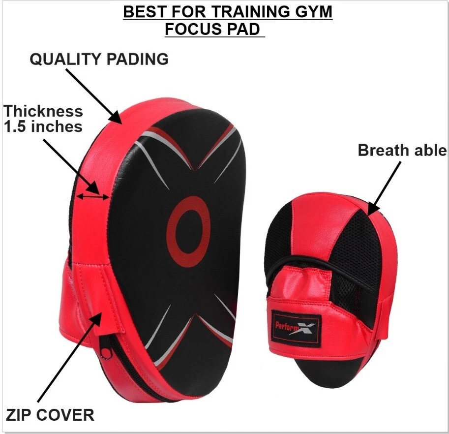 Guantes de Boxeo MMA Punzón Velocidad Luchador Enfoque Almohadillas Entrenamiento 12oz Juego de 4 Piezas Foto 4 de 4