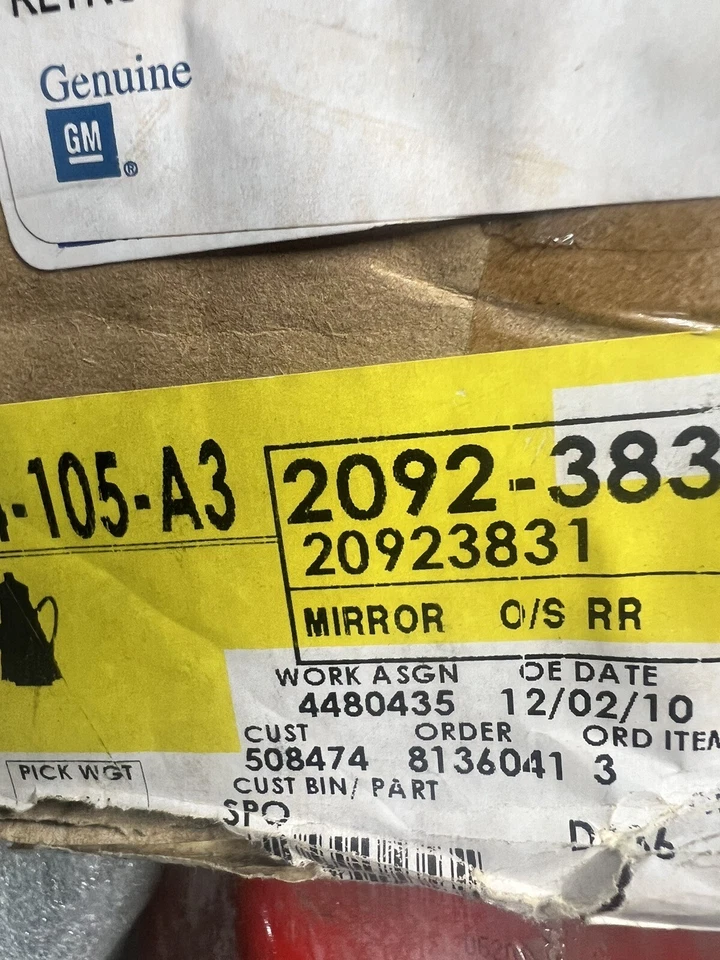 Espejo retrovisor eléctrico cromado 20923831 Chevy HHR Wagon 2006-11 OEM GM Foto 4 de 4