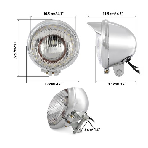 2x Luz de Paso LED Cromada Ojo de Ángel Moto Crucero Niebla Oculta Funcionamiento Blanco - Imagen 3 de 12