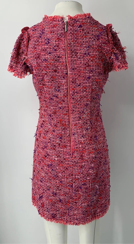 Vestido Kate Spade Rosa, Rojo, Púrpura Flutter Tweed Manga Corta Talla 4 Foto 3 de 4