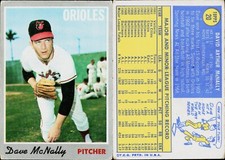 1970 Topps Baseball Card #20 Dave McNally