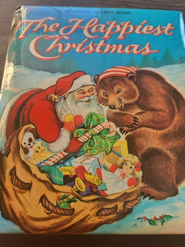 1955 WHITMAN THE HAPPIEST CHRISTMAS HARDCOVER BOOK MCMLV Whitman Pillow - Picture 7 of 8