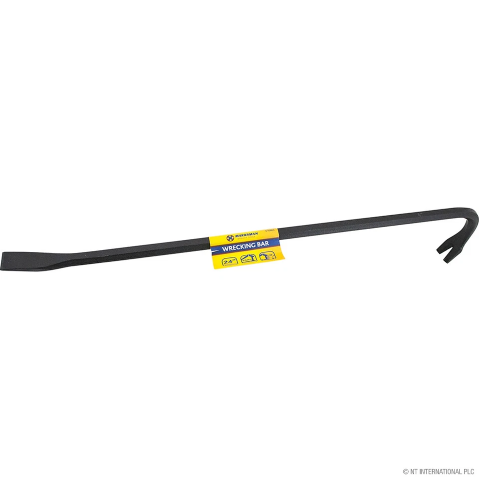 24" WRECKING BAR CROW NAIL LEVER STEEL SWAN NECK BUILDERS DIY TOOL STRONG ARM - Image 3 of 4