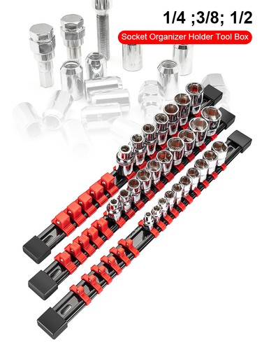3Pcs Magnetic Socket Organizer Set Metric Socket Holder Tool Box Hold 43 Sockets - Zdjęcie 8 z 17